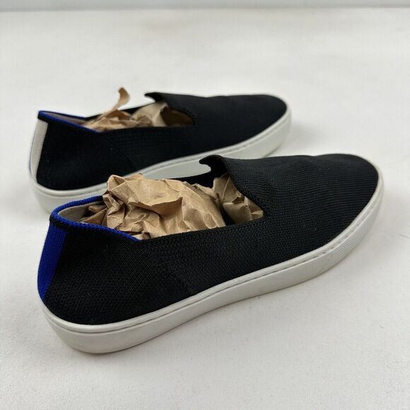 ROTHY'S Black Original Slip On Sneakers Sz 6.5 Washable Knit Recycled Materials - Picture 7 of 12